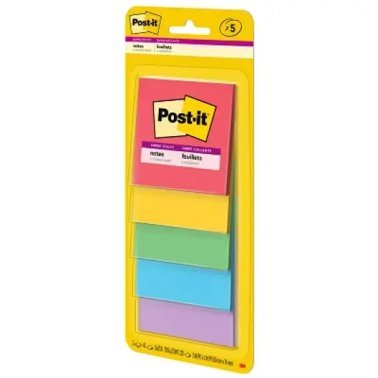 Post-it 5pk 3" x 3" Super Sticky Notes 45 Sheets/Pad - Marrakesh Collection: Multicolor Office Supplies, Art & Design image {21}