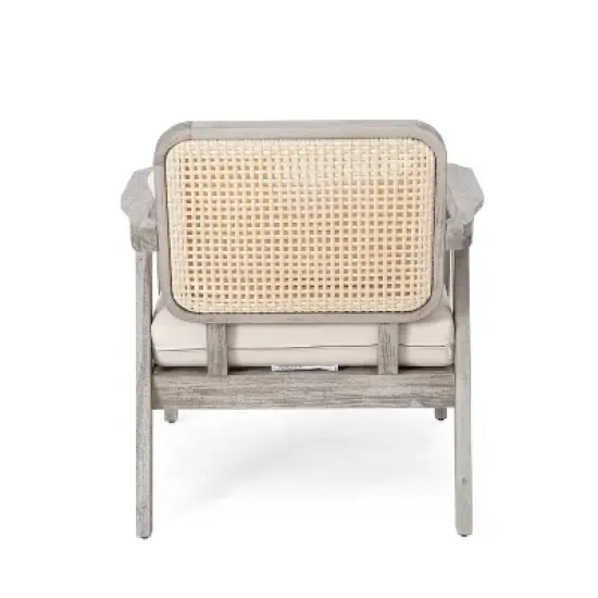 Christopher Knight Home Ursa Outdoor Patio Club Chairs Acacia Wood Gray image {5}