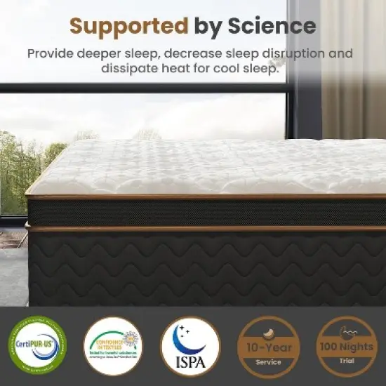 PAGED 10" Hybrid Mattresses with Independently Encased Coils Gel Memory Foam Mattress with Breathable Materials for Bedroom image {4}