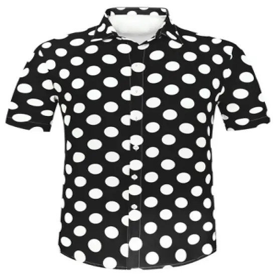 Lars Amadeus Men's Summer Polka Dots Button Down Short Sleeves Hawaiian Shirts image {7}