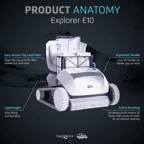 Dolphin E10 Above Ground Robotic Pool Cleaner Upgraded Cartridge image {1}
