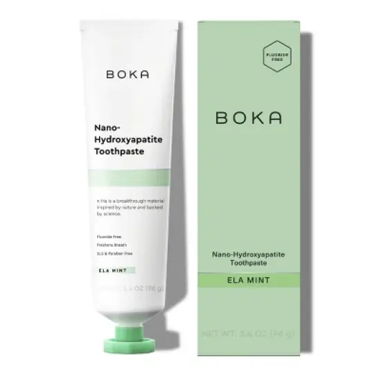 Boka Ela Mint- Fluoride Free- Nano Hydroxyapatite Toothpaste - 3.4oz image {6}