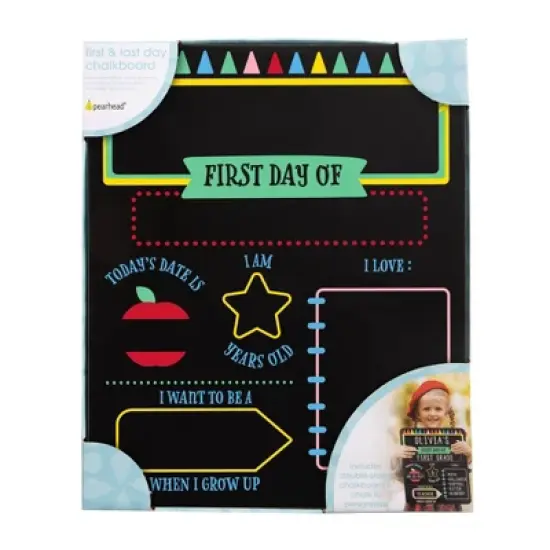 Pearhead First Day of School Reversible Chalkboard Sign - Crayons image {4}