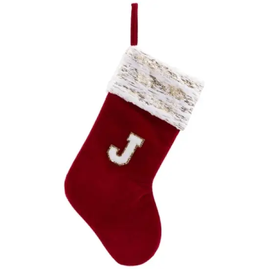 Northlight Velvet JOY Christmas Stockings - 20"- Red - Set of 3 image {5}