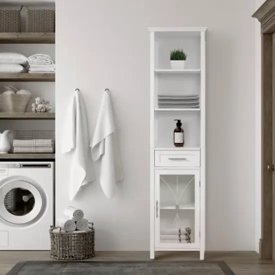 Symphony Linen Cabinet White - Elegant Home Fashions image {5}
