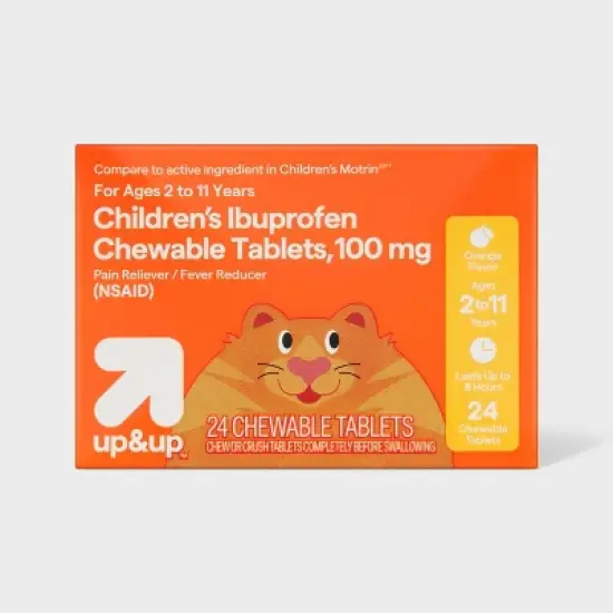 Junior Strength Ibuprofen (NSAID) Pain Reliever & Fever Reducer Chewable Tablets - Orange - 24ct - up&up&trade; image {5}