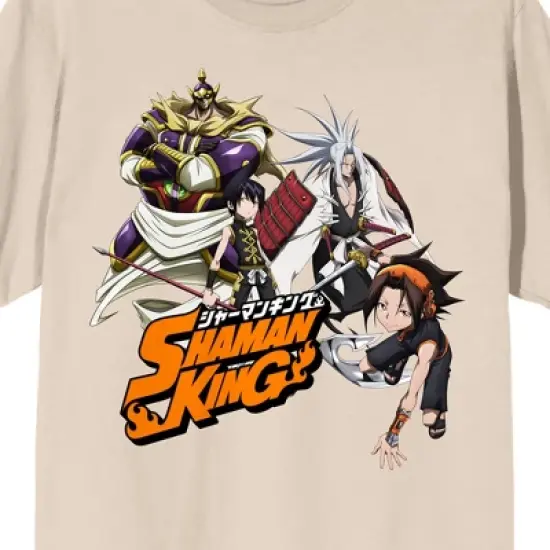 Shaman King Main Characters Crew Neck Short Sleeve Women's Natural T-shirt image {1}