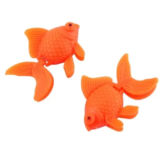 Unique Bargains Aquarium Fish Tank Plastic Goldfish Ornament Orange 3 Pcs image {1}