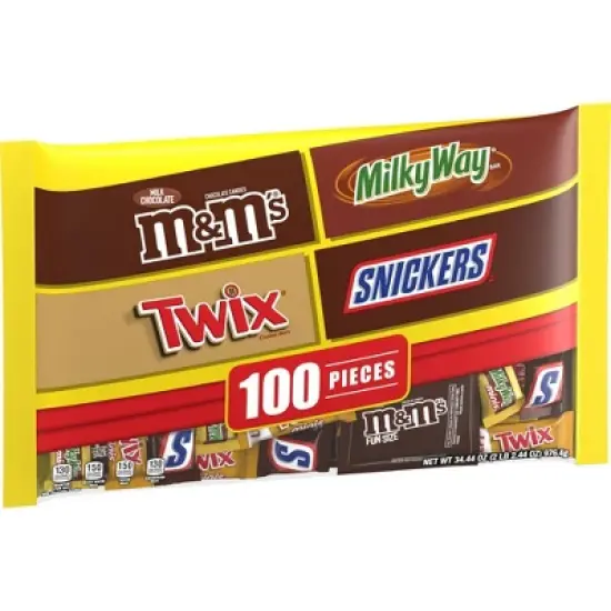 M&M's, Twix, Snickers, Milky Way Halloween Chocolate Variety Pack - 34.44oz/100ct image {6}