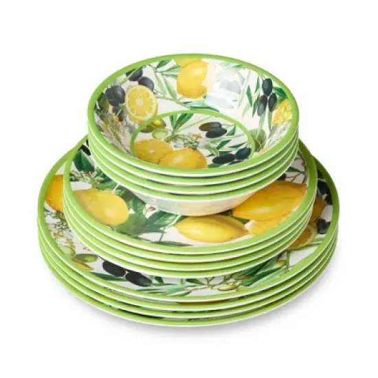 Certified International 12pc Limone Melamine Dinnerware Set image {3}