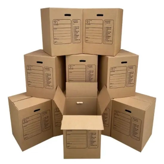 UBMOVE Pack of 10 Premium Large Corrugated Moving Boxes with Handles, 18" x 18" x 24" image {16}