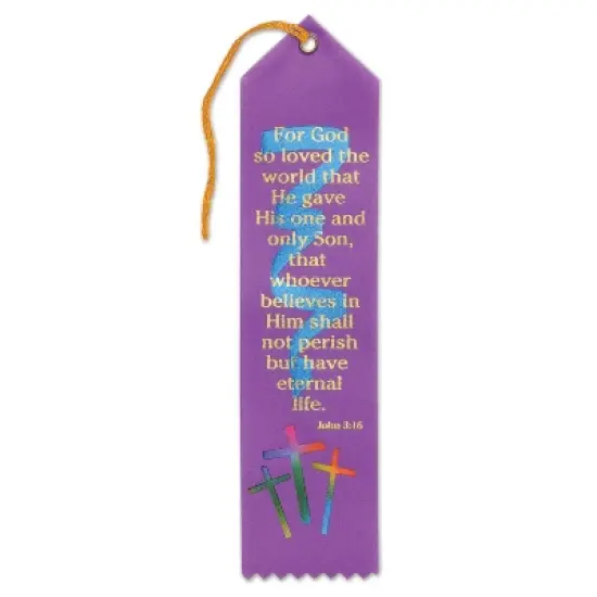 Beistle For God So Loved The World Ribbon, 2" x 8", (6/Pkg) Multicolored image {1}