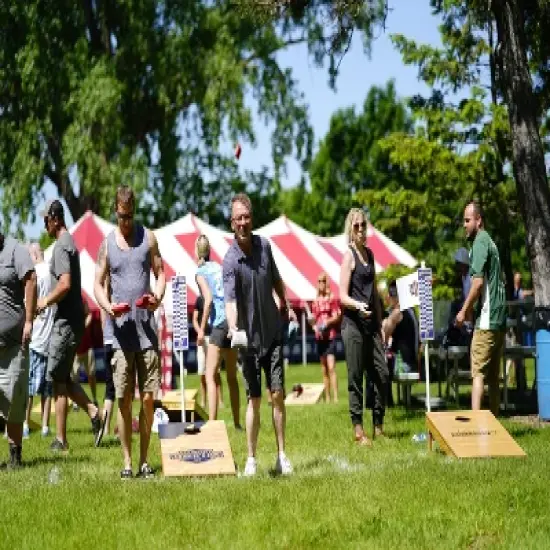 Distressed American Flag Cornhole Boards - ACA Backyard Series image {4}