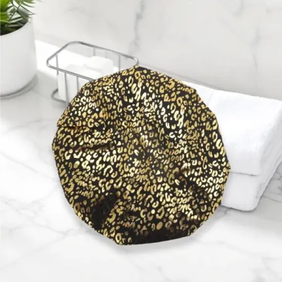 Unique Bargains Reusable Leopards Spots Shower Cap 3 Pcs image {5}