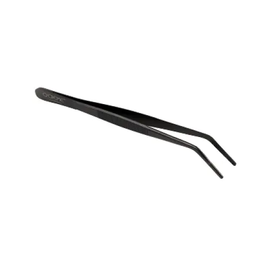 O'Creme Stainless Steel Precision Kitchen Culinary Fine-Tip Tweezer Tongs - Black image {1}