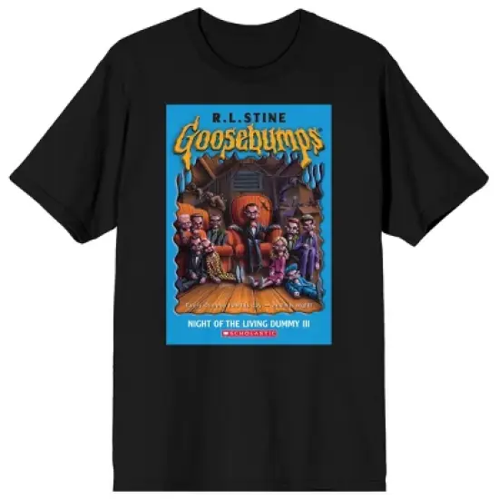 Goosebumps Classic R. L. Stine Night Of The Living Dummy Crew Neck Short Sleeve Black Men's T-shirt image {3}
