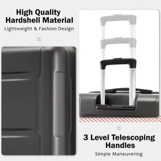 Lycvki 2 Piece 20in+24in Luggage Set with Bags and Expanable Spinner Wheels with TSA Lock image {7}
