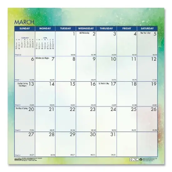 Recycled Cosmos Tent Calendar, Night Sky Artwork, 6 x 6, White/Multicolor Sheets, 12-Month (Jan to Dec): 2026 image {3}