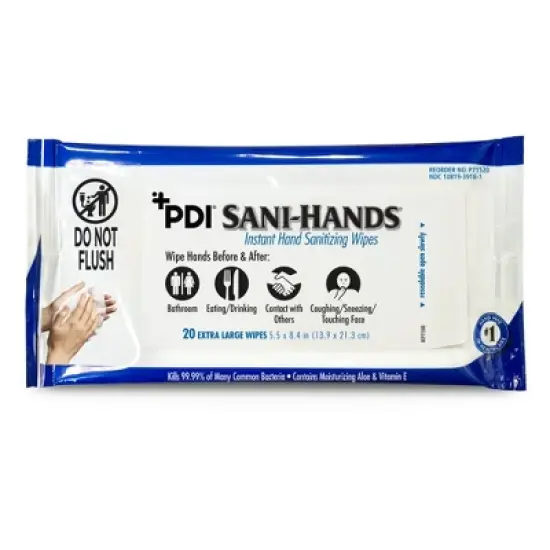 Sani-Hands Hand Sanitizing Wipe Scented 20 Count Soft Pack image {5}