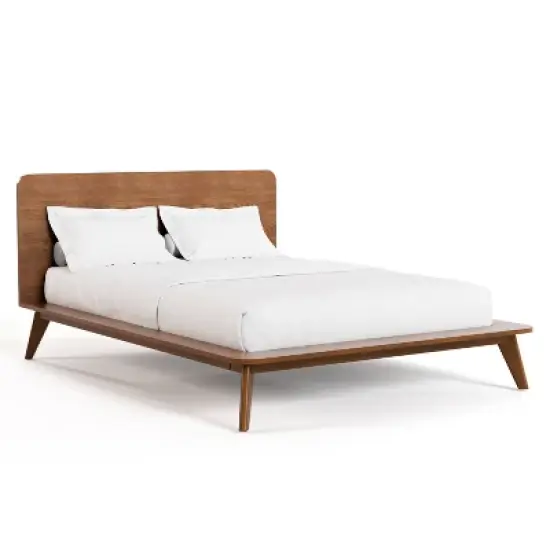 HOMES: Inside + Out 3pc Full Riverstone Mid-Century Wood Platform Bedroom Set with 2 Nightstands Walnut image {12}