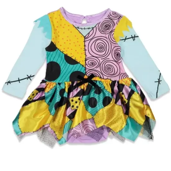 Disney Nightmare Before Christmas Sally Girls Cosplay Dress Tights and Headband 3 Piece Costume Set Newborn to Infant  image {1}