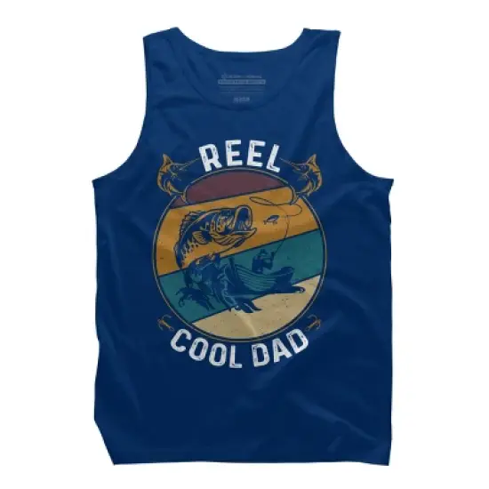 Men's Design By Humans Reel Cool Dad Fishing Boat Trip By KangThien Tank Top image {4}