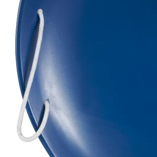 Slippery Racer ProDisc 26 Inch Heavy Duty Aluminum Iron Alloy Metal Kids Winter Saucer Snow Sled with Dual Riveted Soft Grip Rope Handles, Blue image {4}