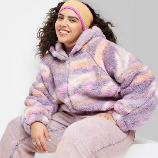 Women's Faux Shearling Full Zip-Up Sweatshirt - Wild Fable&trade; image {5}