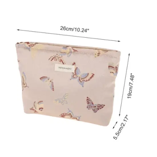 Unique Bargains Portable Butterfly Makeup Bag 1 Pc image {1}