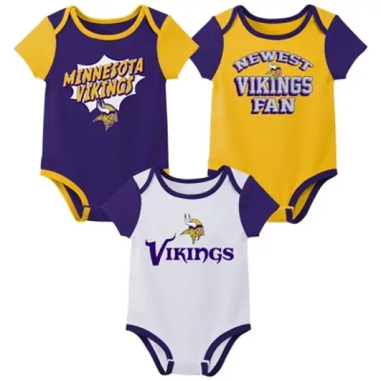 NFL Minnesota Vikings Infant Boys' AOP 3pk Bodysuit image {4}