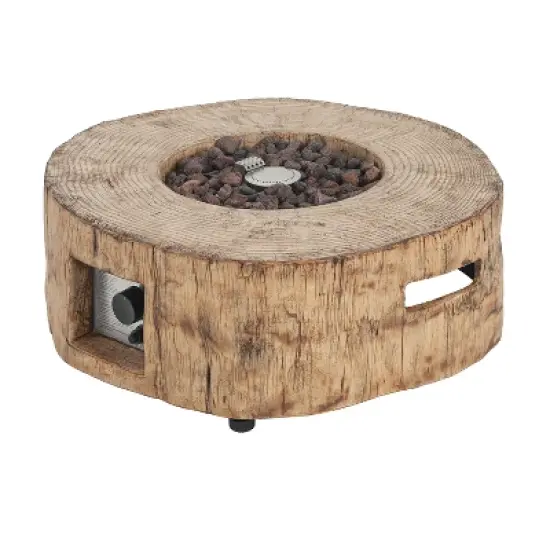 Christopher Knight Home Waldo 30,000 BTU Lightweight Concrete Propane Fire Pit with Wood Pattern image {3}