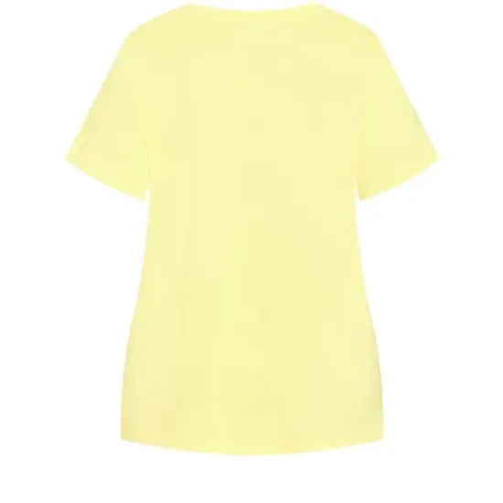Women's Plus Size Short Sleeve Great Day Sleep Top - yellow | AVENUE image {5}