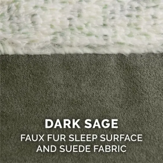 FurHaven Two-Tone Faux Fur & Suede Deluxe Chaise Lounge Orthopedic Sofa Dog Bed image {4}