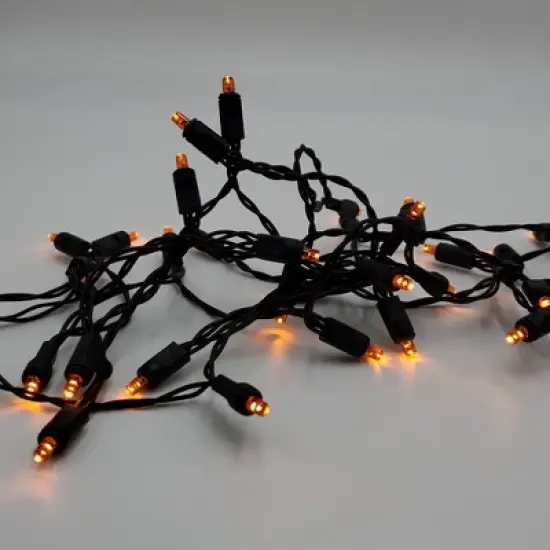8' 2ct Battery Operated Mini String LED Lights Orange image {2}