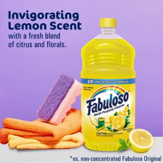 Fabuloso Lemon Scent Multi-Purpose Cleaner - 2X Concentrated Formula Floor Cleaner - 56 fl oz image {2}