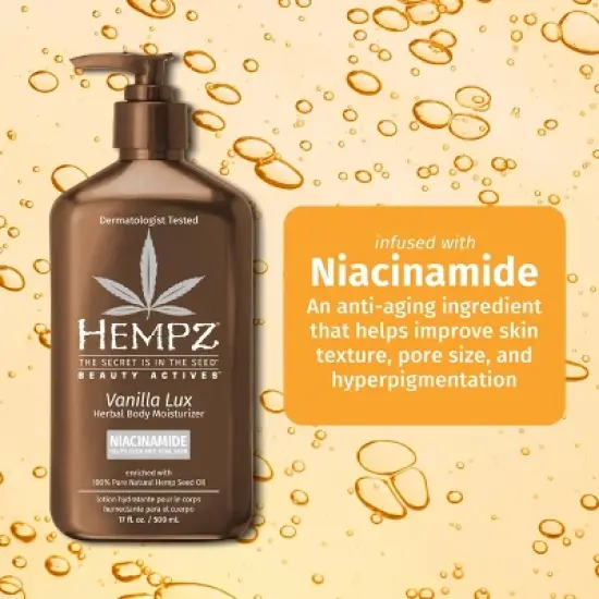 Hempz Beauty Actives Body Lotion with Skin Evening & Toning Niacinamide - Vanilla Lux - 17 fl oz image {1}