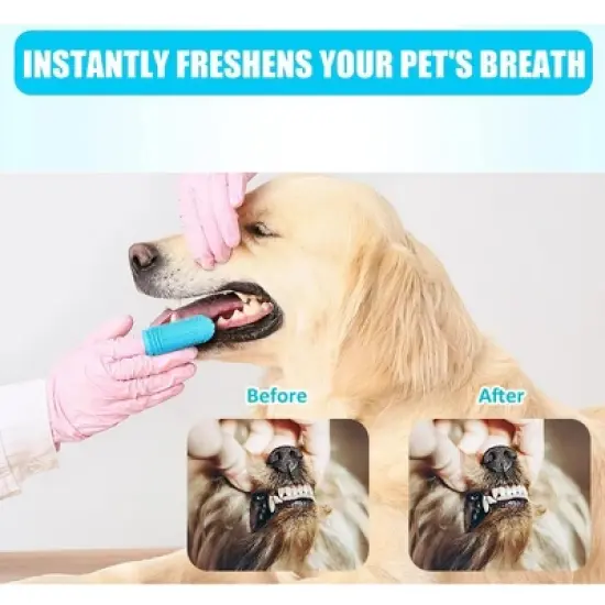 Belatt Dog Finger Toothbrush 4-Pack, 360&deg; Silicone Bristles, Reusable, Storage Case Included, Puppy & Cat Pet Toothbrush for Daily Dental Cleaning image {6}