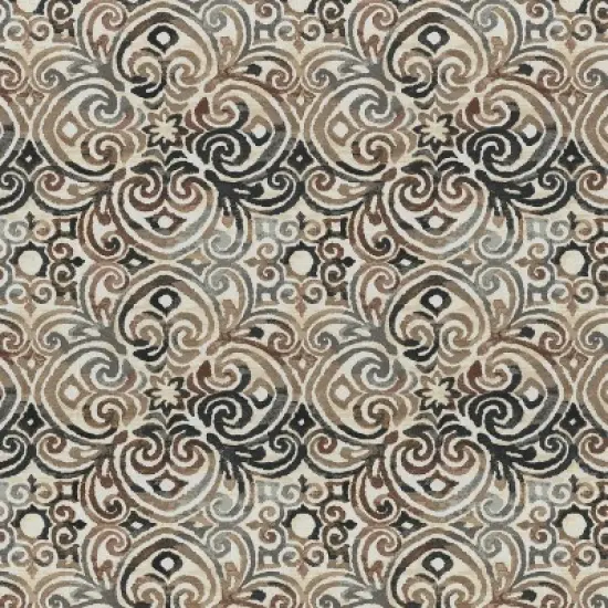 2pk Corrinthian Driftwood Rounded Corners Outdoor Seat Cushions Black - Pillow Perfect image {1}