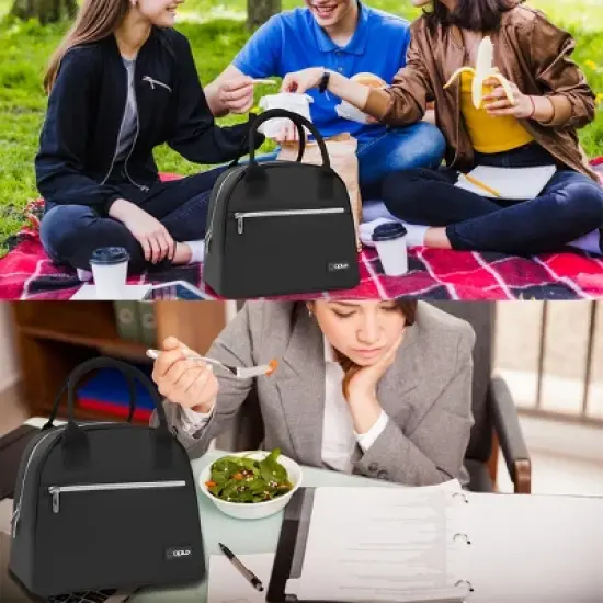 OPUX Insulated Lunch Box Women, Cooler Bag Tote Girls Kids Teen Adult, Soft Reusable Thermal Meal Prep Purse image {5}