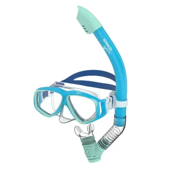 Speedo Junior Mask Snorkel Set - Blue/Teal: Ideal for Ages 6-14, Polycarbonate & Silicone image {6}