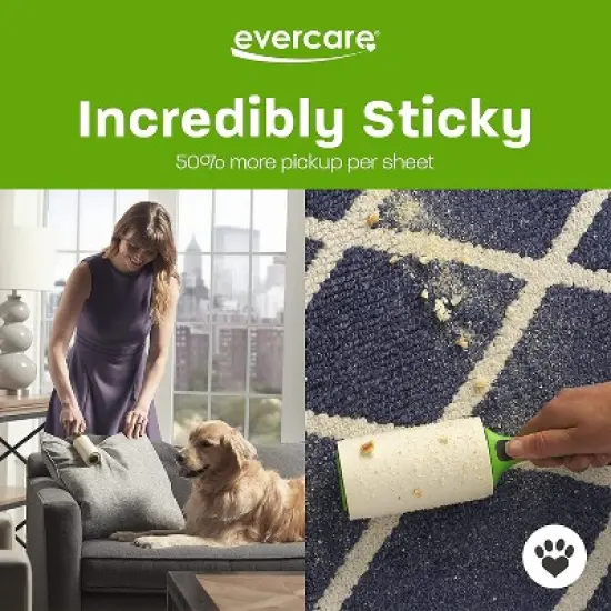 Evercare Pet Hair Extra Sticky Lint Roller with 2 Refills, New Ergo Grip, 220 Total Sheets image {4}