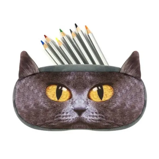 Wrapables Cat Face Zippered Pencil Case (Set of 2), Cobby & Mimi image {3}