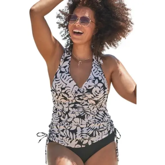 Swimsuits for All Women&rsquo;s Plus Size Adjustable Underwire Tankini Top image {4}