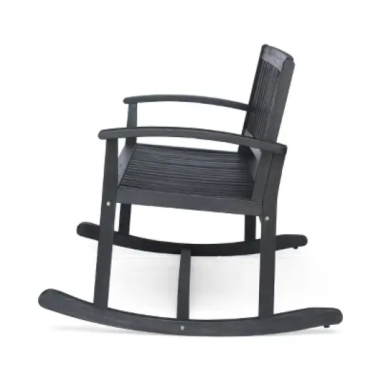 Regatta Acacia Patio Rocking Loveseat - Dark Gray - Christopher Knight Home image {2}