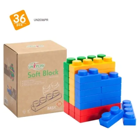 UNiPLAY Basic Soft Building Blocks &mdash; Cognitive Development, Interactive Sensory Toy for Ages 3 Months and Up image {6}