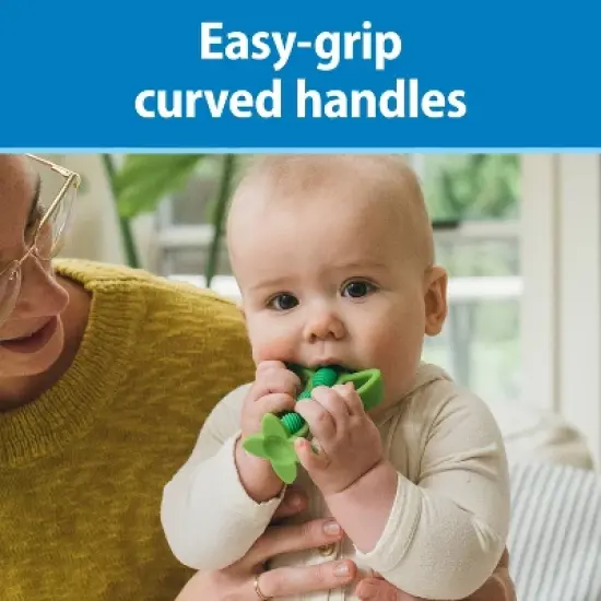 Dr. Brown's Peapod Teether & Training Toothbrush - Soft & Safe Silicone - 3m+ image {4}