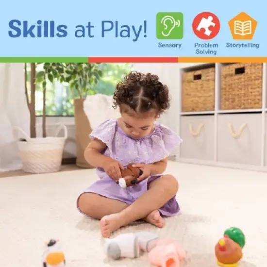 Melissa & Doug Pop Blocs Farm Animals Educational Baby Toy - 10pc: Fine Motor Skills Development Plastic Set image {4}