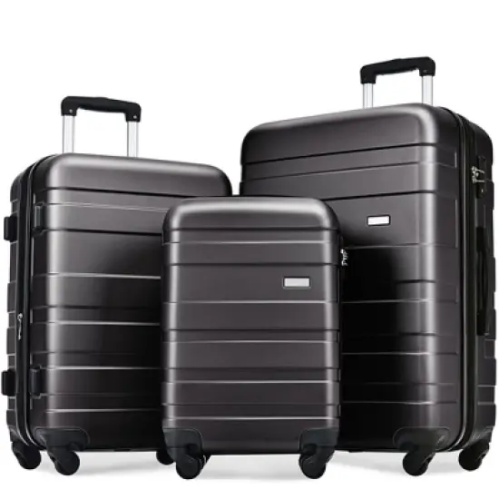 3 PCS Expandable ABS Hard Shell Luggage Set with Spinner Wheels and TSA Lock - ModernLuxe image {21}