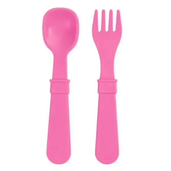 Re-Play 2pc Toddler Utensil Pair - Bright Pink image {4}