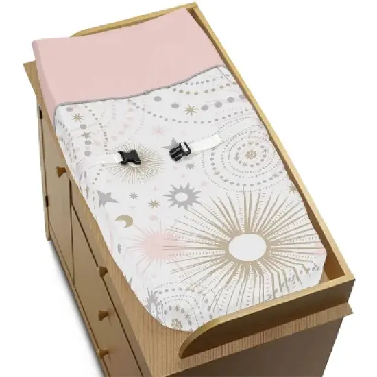 Sweet Jojo Designs Changing Pad Cover - Celestial - Pink/Gold image {2}